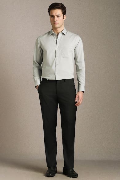 Buy Men Black Regular Fit Solid Flat Front Formal Trousers Online ...