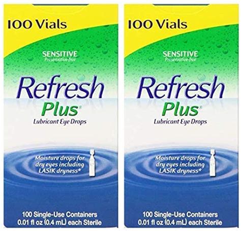 Refresh Plus Lubricant Eye Drops Long Lasting Relief Plus Protection ...