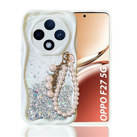 KC Back Cover for Oppo F27 5G - Shiny Pearl Wrist Hanging Chain Dry ...