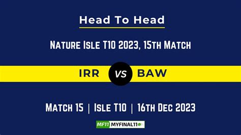 IRR vs BAW Head to Head, player records stats player Battle Nature Isle ...