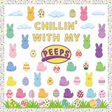 Amazon.com: AwserTantue 108Pcs Easter Hello Peeps Cutouts Bulletin ...