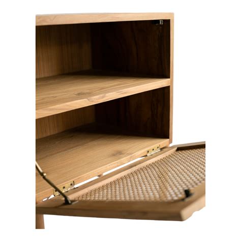Bron Solid Teak Wood & Rattan Bedside – Nismaaya Decor