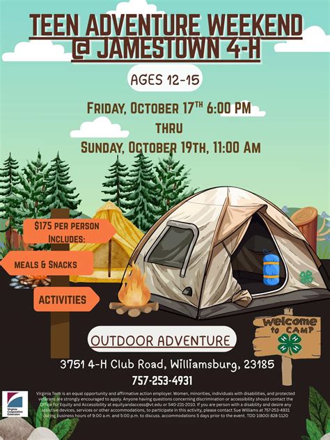 Weekend Adventure at Jamestown 4-H (Ages 12-15)-Past Events - Jamestown ...