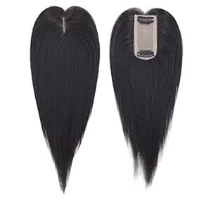 BLUSHIA 2 Clips in Silk Base Synthetic Hair Crown Toppers Hair Piece ...