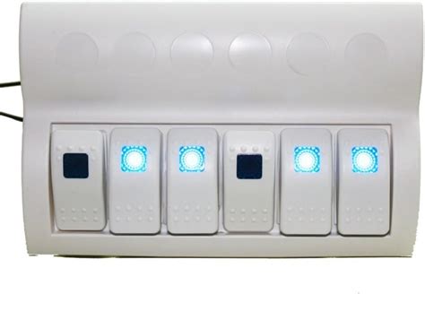 Buy Amarine Made 6 Gang Blue Led Splashproof Waterproof Rocker Switch ...