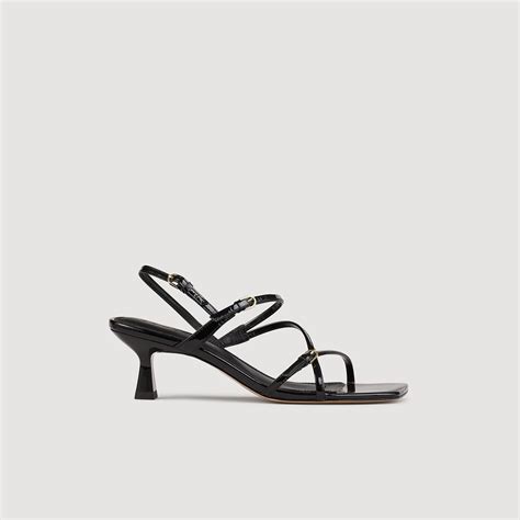 Sandals with straps black / gray For Women | Sandro Paris