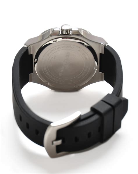 RODERICO GIULIANI ANALOG BLUE DIAL SILVER CASE BLACK SILICONE STRAP ME