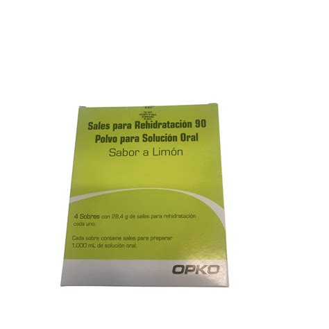 Sales de rehidratacion 90 meq solucion oral x 4 sobres