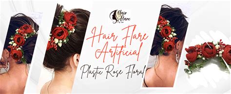 Buy Hair Flare 2170 Artificial Rose Flowers Hair Vein, Women Hair ...