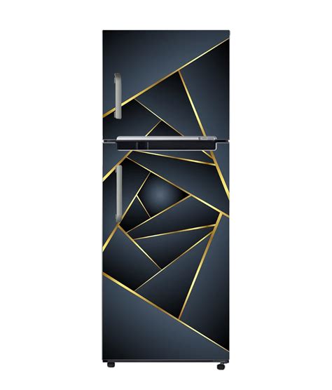 Design Decor Vinyl Black Golden Layer Fridge Sticker | Fridge Door ...