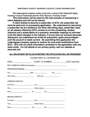 Fillable Online R.M. Melancon, Jr. - Industrial Safety Training Council ...