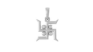 A AKSHAT SAPPHIRE Sterling Silver (92.5% purity) Spiritual Swastik ...