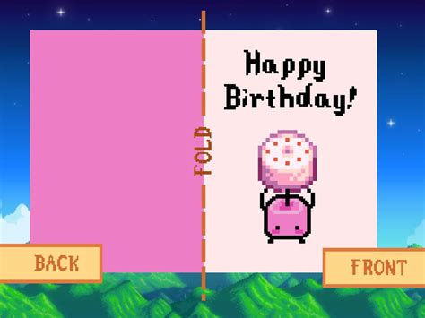 Stardew Valley Pink Cake Birthday Card, Digital Download, Printable ...