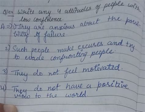 draw a contrast between attitude of people with low and high self ...