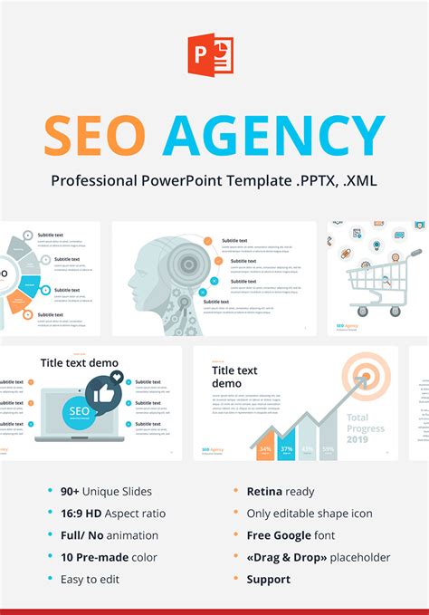 SEO Services PowerPoint Presentation Template - Graphue