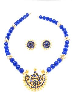 sreevee Stone Gold-plated Blue Jewellery Set Price in India - Buy ...