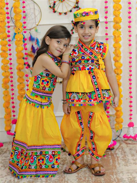 BownBee Sibling Embroidered kediya with Dhoti and Cap for Boys and Ban