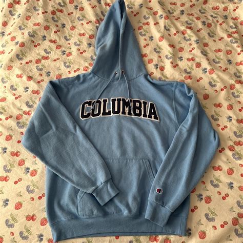 Champion Columbia University hoodie🩵🤍 lightly used,... - Depop