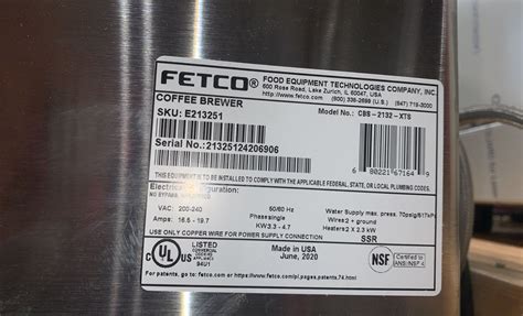 FETCO CBS-2132-XTS STAINLESS STEEL COMMERCIAL COFFEE BREWER WITH ...