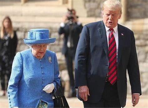 午报：英国女王与特朗普会面 却被迫绕着他走了一圈_手机凤凰网
