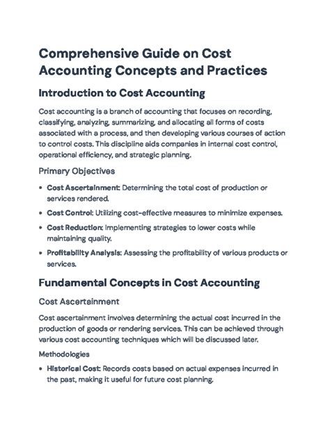 Comprehensive Cost Accounting: Techniques and Controls (B. Com 5th Sem ...