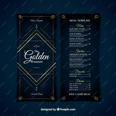 Fancy Restaurant Menu Templates