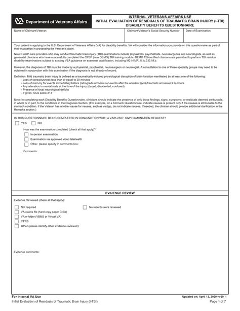 Veteran Law Attorney's Guide to the Traumatic Brain Injury (TBI) DBQ ...