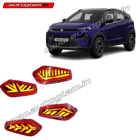 Tata Nexon 2024 Onwards Rear Reflector Led Brake Light Bumper, 4 diffe ...