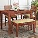 BN Furniture Solid Sheesham Wood Dining Table Set with Cushioned Chairs ...