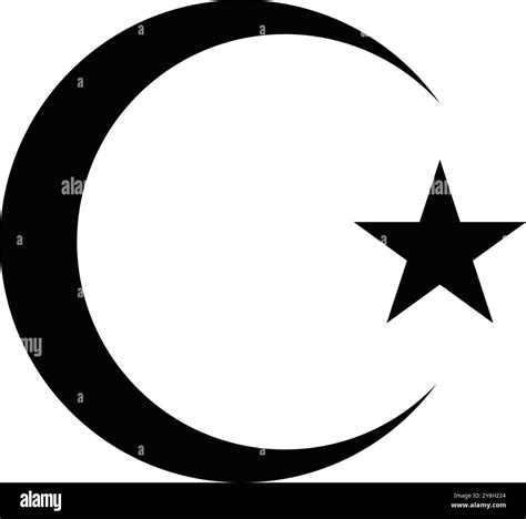 Star and Crescent Symbol of Islam Isolated. The star and crescent symbol of the Islam religion ...