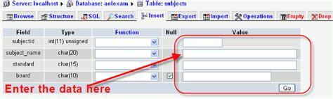Add Row in phpMyAdmin 的图像结果