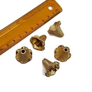 Jaipri 20x22mm, 30 pcs, Acrylic Raw Material Designer Golden Cap Beads ...