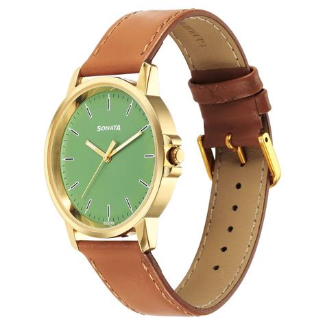 Buy Online Sonata Traditional Essentials Quartz Analog Green Dial ...
