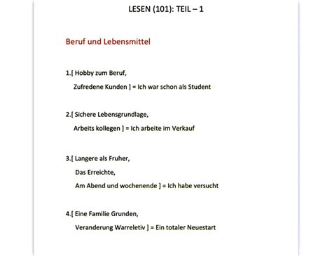 Lesen Teil 101, 102, 103: Beruf, Reise und Arbeitszufriedenheit - Studocu