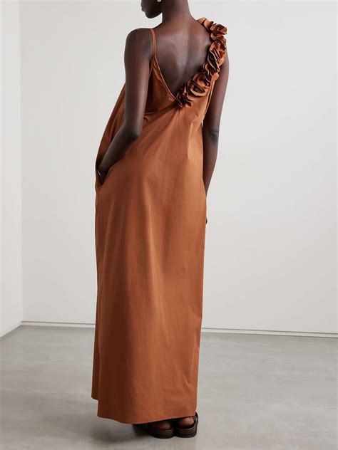 KIKA VARGAS + NET SUSTAIN Linda appliquéd cotton-poplin maxi dress | NET-A-PORTER