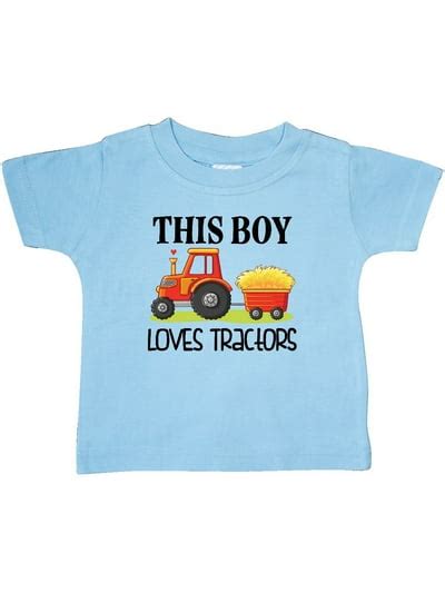 Farming Cute Boy Loves Tractors Baby T-Shirt India | Ubuy