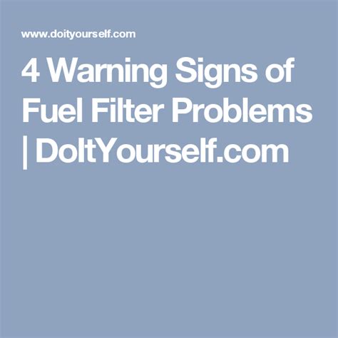Image result for Signs of Fuel Filter Problems