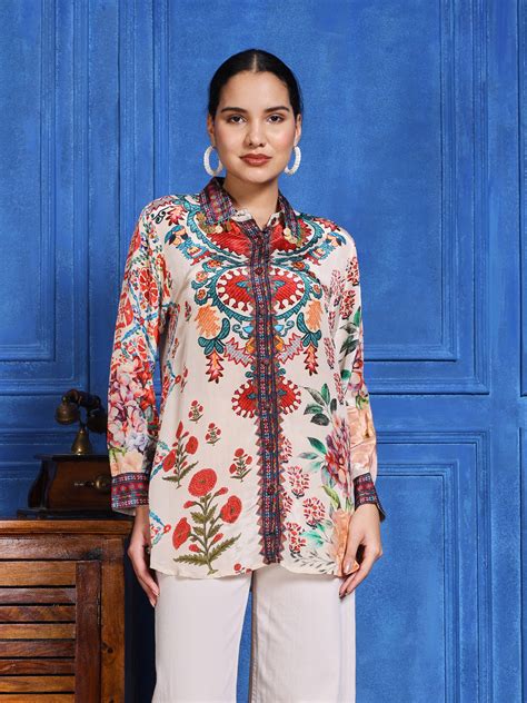 Printed Crepe Kurta – mbz.in