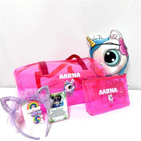 Personalised Kids Jelly Swimming Duffle Bag Combo Gift Set