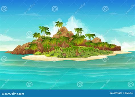 Tropical Island Background Stock Vector - Image: 63853006