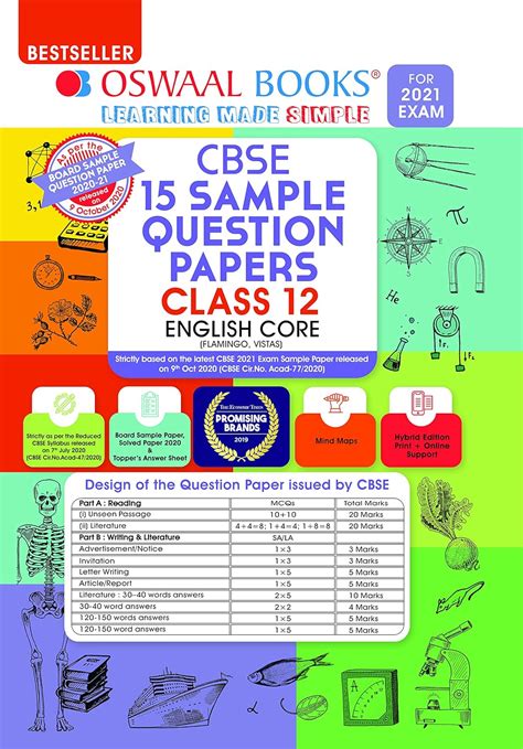 Oswaal CBSE Sample Question Paper Class 12 English Core Book (Reduced ...