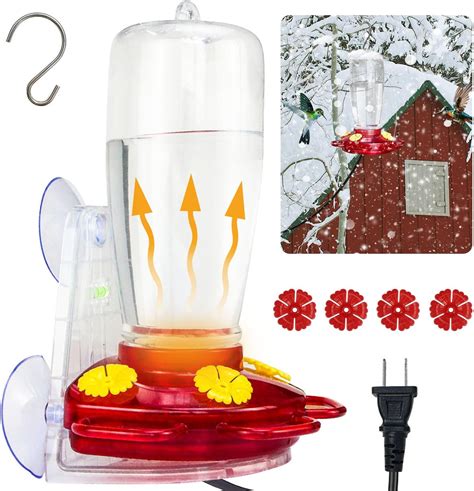 DOUBFIVSY 2 in 1 Heated Hummingbird Feeders for Outdoors, 19℃/66 ...