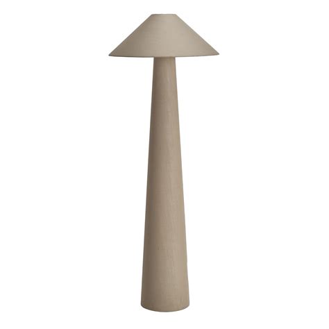 Orren Ellis Kimballton Natural Linen Floor Lamp | Wayfair