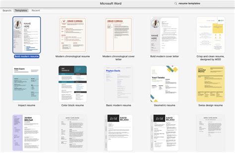Microsoft Templates Resume Wizard