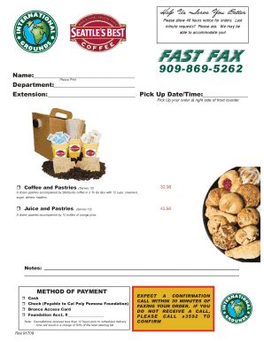 Fillable Online IG fax catering form seattlesBest subway fax catering ...