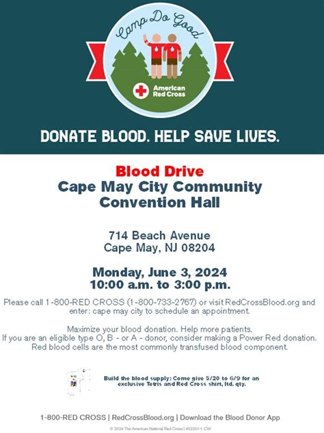 American Red Cross Blood Drive, 714 Beach Ave, Cape May, NJ 08204 ...