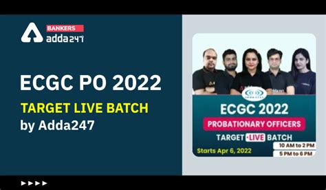 ECGC PO 2022 Target Live Batch By Adda247