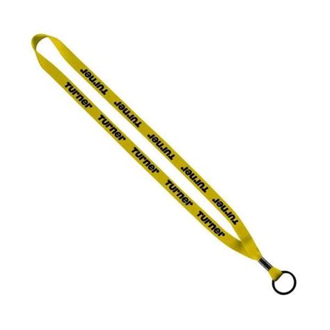 1/2" Knitted Cotton Lanyard with Metal Crimp & Split-Ring