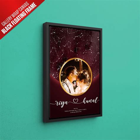 Personalized Star Map With Your Picture In Golden Ring – Ritwikas