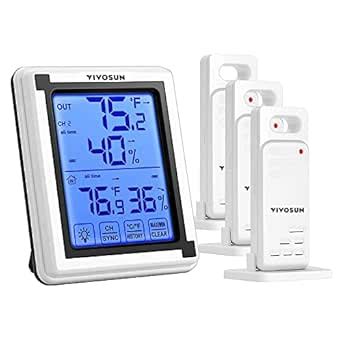 VIVOSUN Wireless Thermometer and Hygrometer with 3 Remote Sensors ...